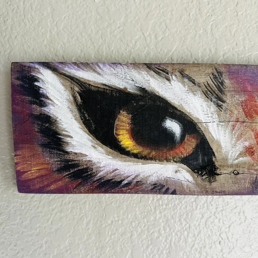 Eyes Of The Tiger Oil Painting Signed By Artist Kent Curole '09, 5.5